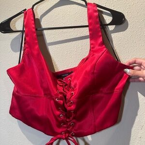 Forever 21 Scarlet Lace-Up Top